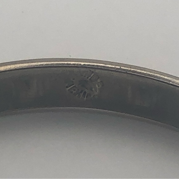 VTG Sterling Silver & Abalone Inlay Pinch Bracelet 6.6” / 2.1” Diameter - Picture 7 of 10